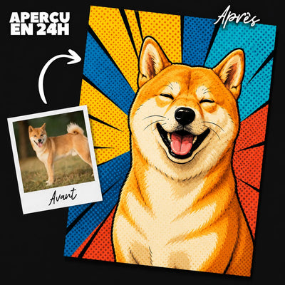Quadro animale pop art — réalisé par un graphiste numérique Artpixe