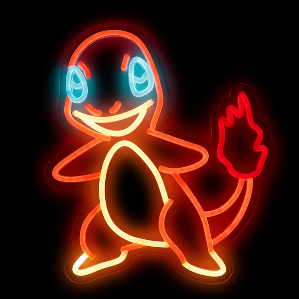 Néon LED Pokémon Salamèche pour déco chambre gaming
