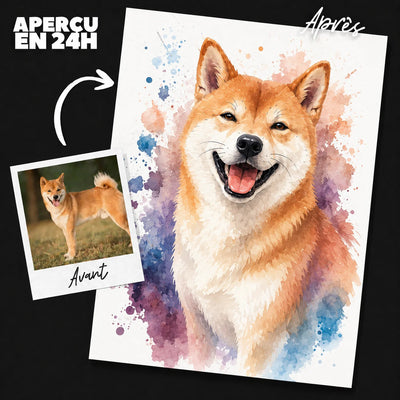 Ritratto animale acquerello — réalisé par un graphiste numérique Artpixe