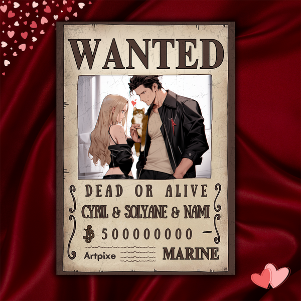 Cadeau Saint-Valentin Portrait personnalisé Manga