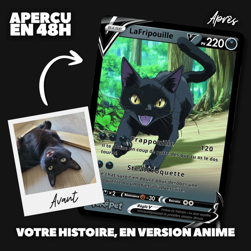 Carte Pokémon personnalisée exemple 2 — graphiste numérique Artpixe cadeau