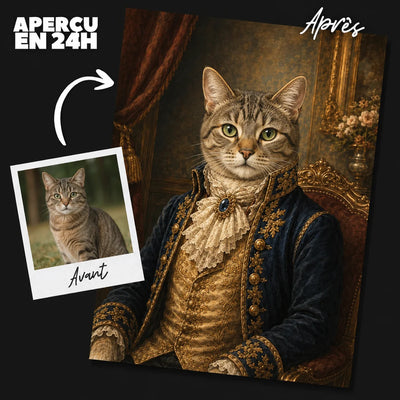 Portrait chat aristocrate — réalisé par un graphiste numérique Artpixe