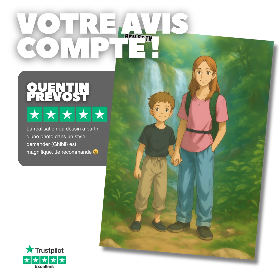 Affiche style Miyazaki personnalisée en poster A3 à encadrer