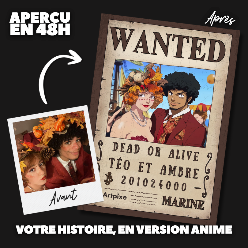 Portrait Saint-Valentin Personnalisé Manga/Cartoon
