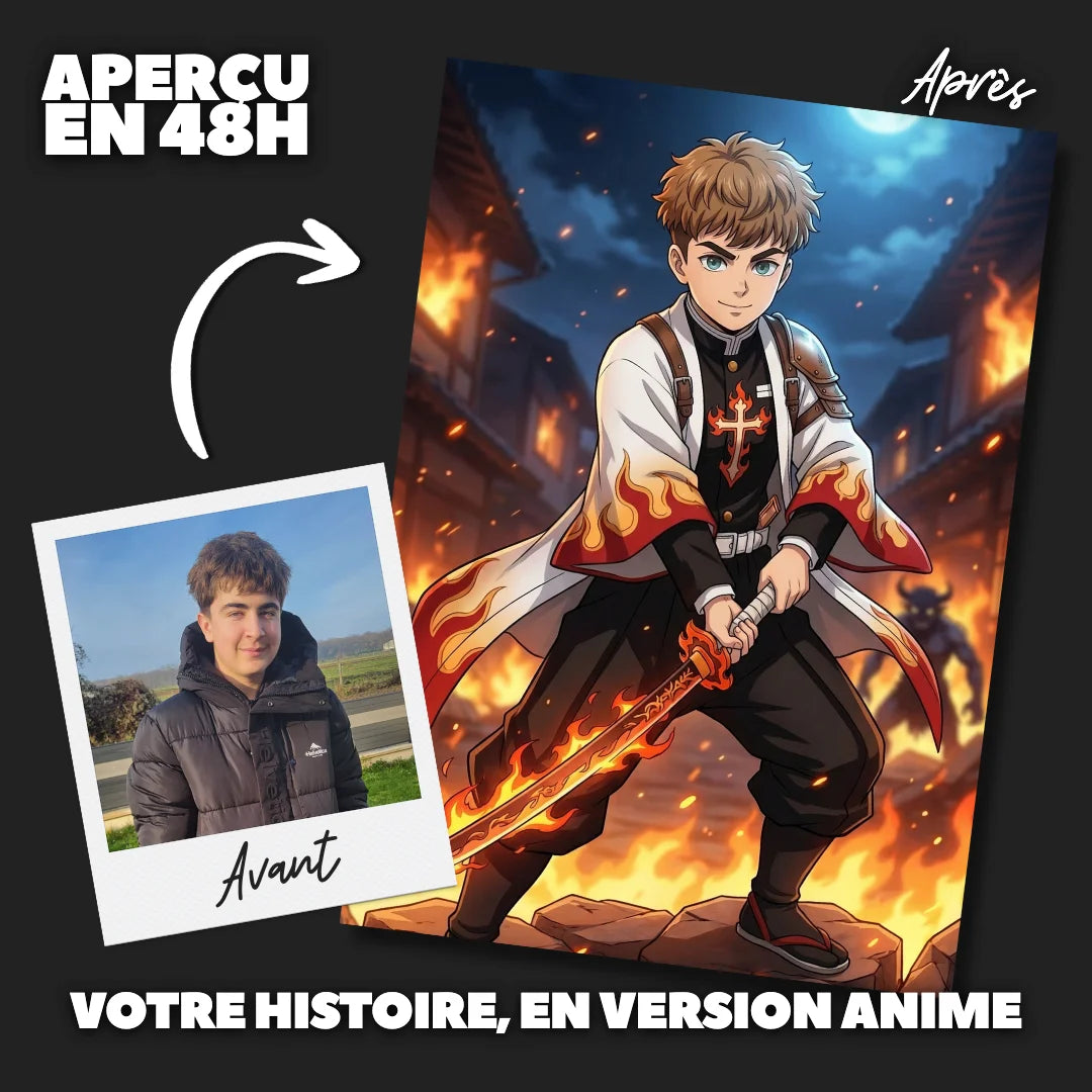 Portrait manga personnalisé | Demon Slayer
