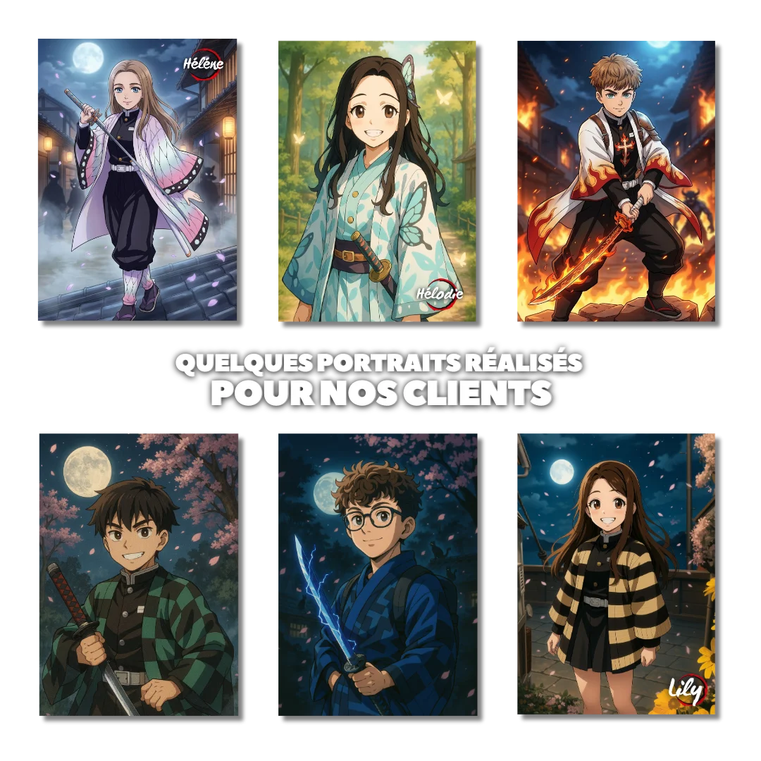 Portrait manga personnalisé | Demon Slayer