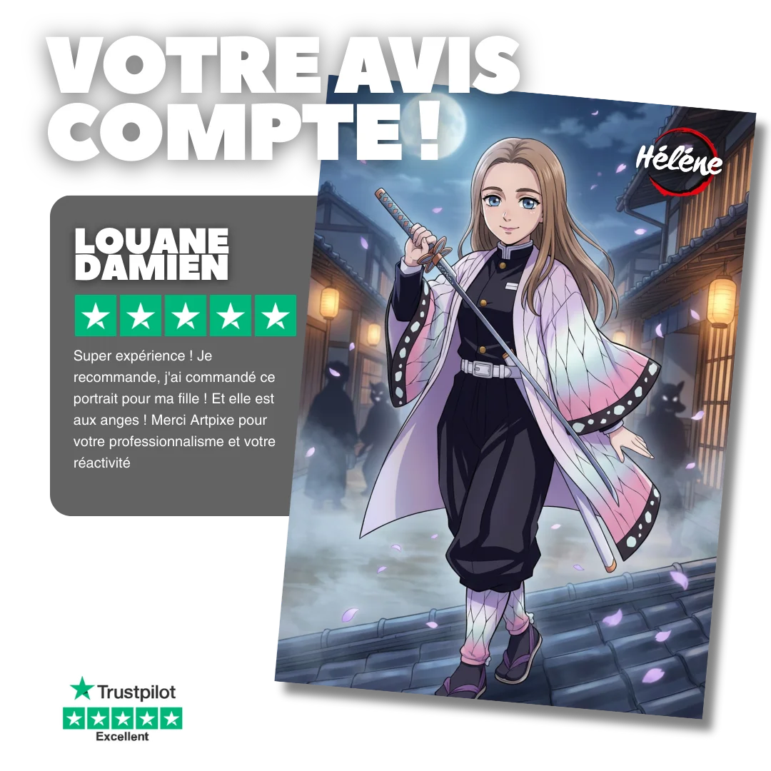 Portrait manga personnalisé | Demon Slayer