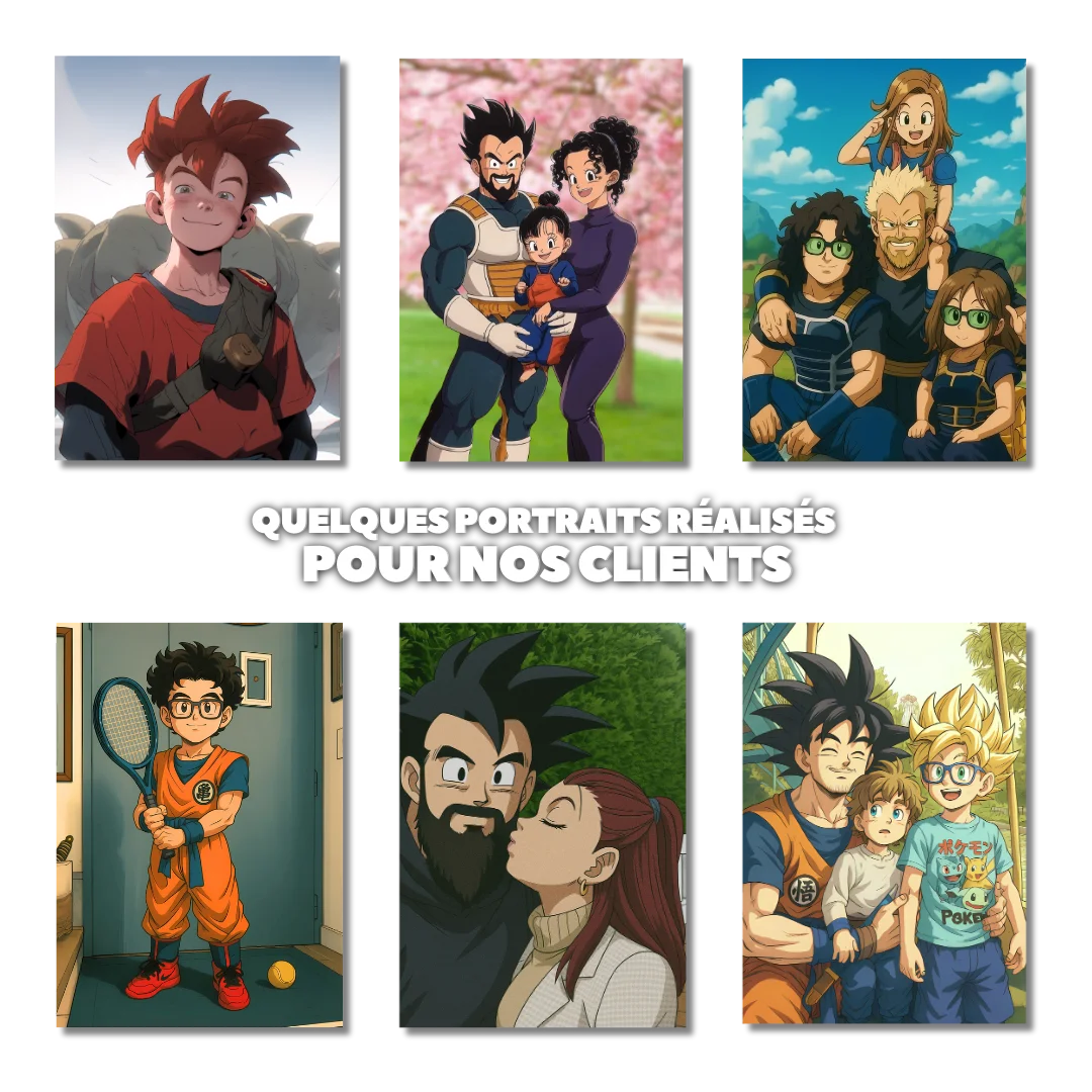 Portrait DBZ personnalisé style Vegeta — cadeau fan Dragon Ball Z anniversaire
