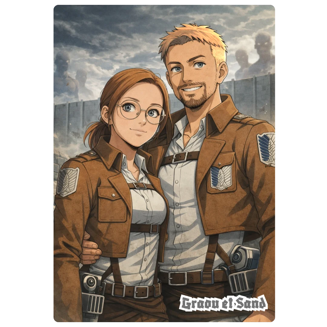 Portrait manga personnalisé | L'Attaque des Titans