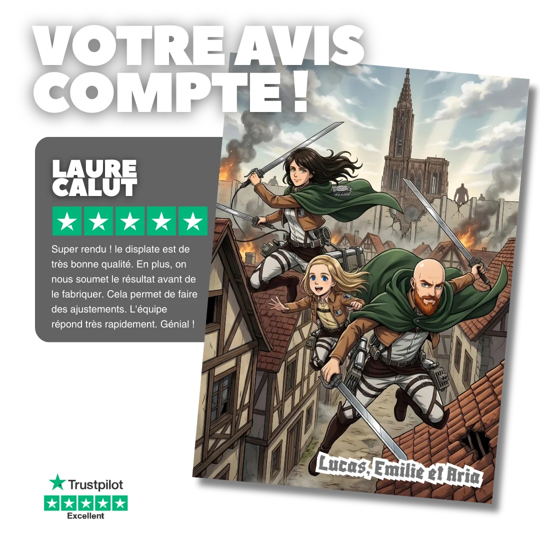 Portrait manga personnalisé | L'Attaque des Titans