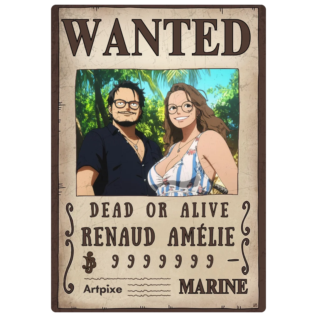 Portrait One Piece personnalisé duo équipage