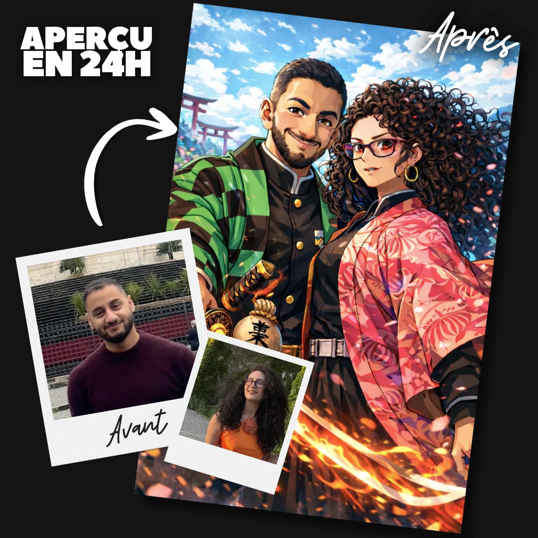 Portrait Demon Slayer personnalisé à partir d'une photo | Artpixe