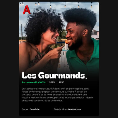 Affiche de série personnalisée style streaming — cadeau couple