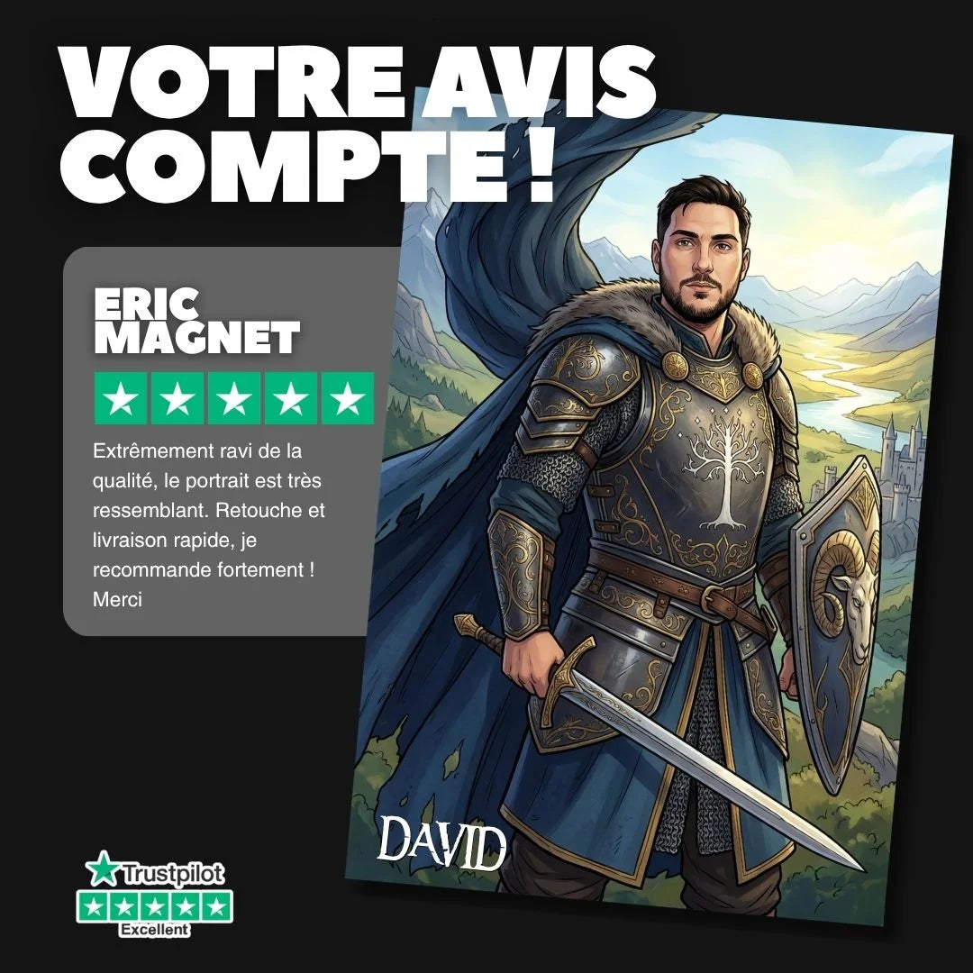 Portrait style LOTR personnalisé de couple — cadeau fan de fantasy