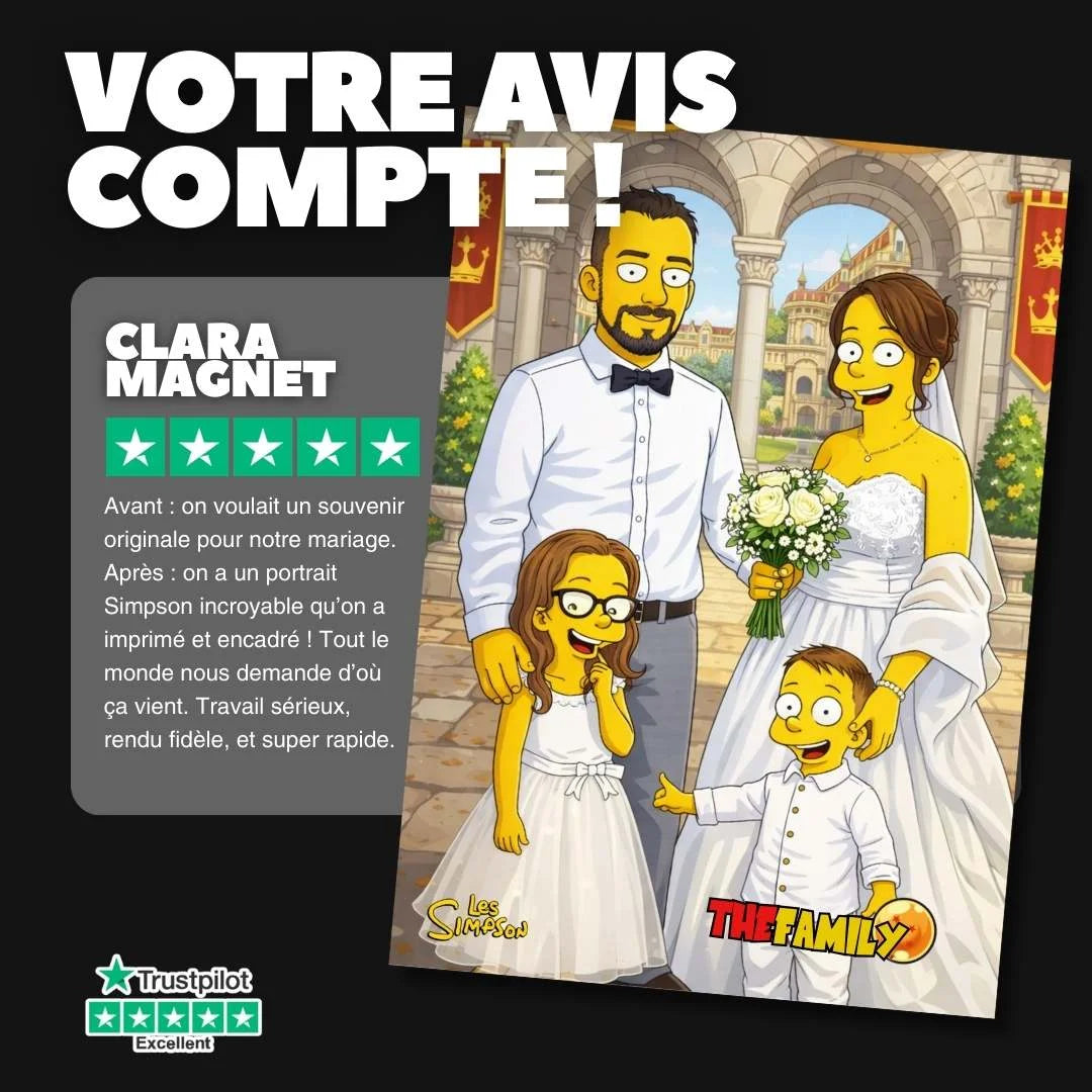 Tableau Simpson personnalisé — format Poster A3 et Displate métal