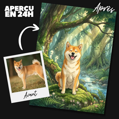 Ritratto animale manga — réalisé par un graphiste numérique Artpixe