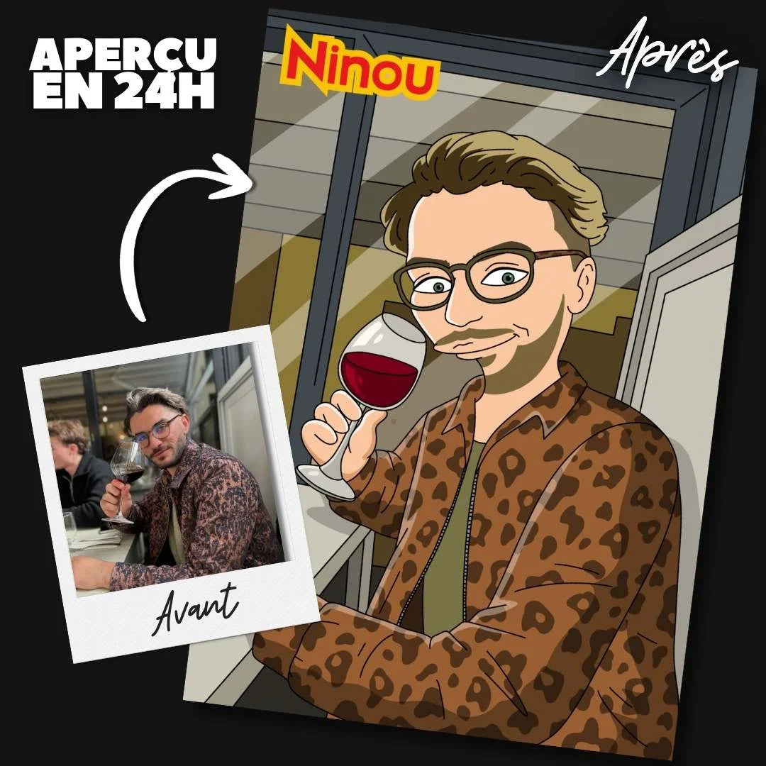 portrait personnalisé bd cartoon