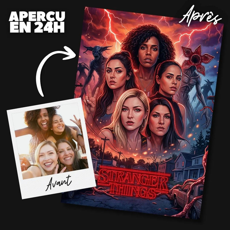 Portrait Stranger Things personnalisé à partir d'une photo